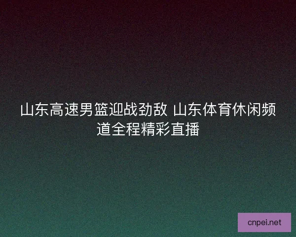 山东高速男篮迎战劲敌 山东体育休闲频道全程精彩直播